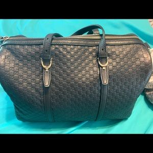 Black Gucci Micro Guccissima  Boston Bag
